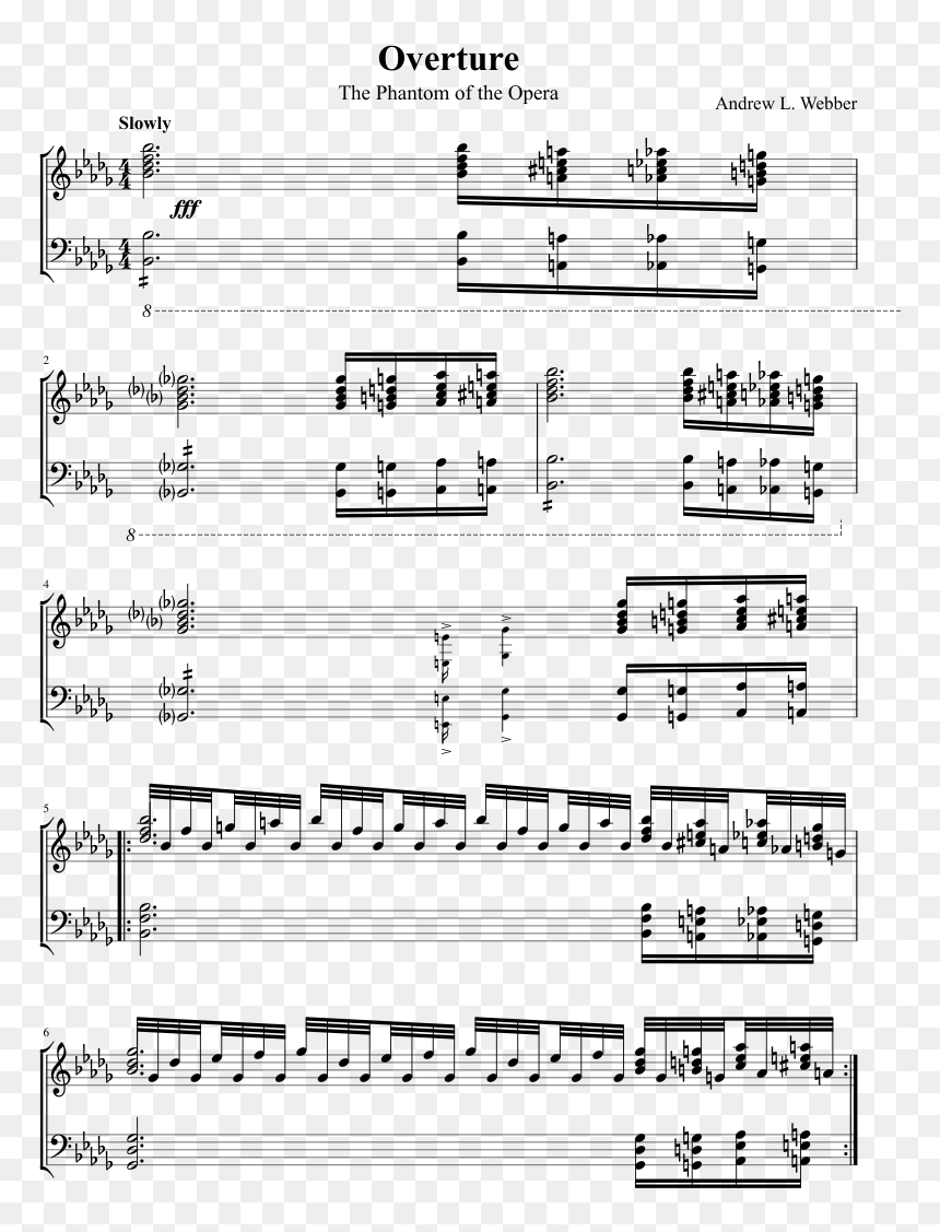 The Phantom Of The Opera , Png Download - Sheet Music, Transparent Png - opera png