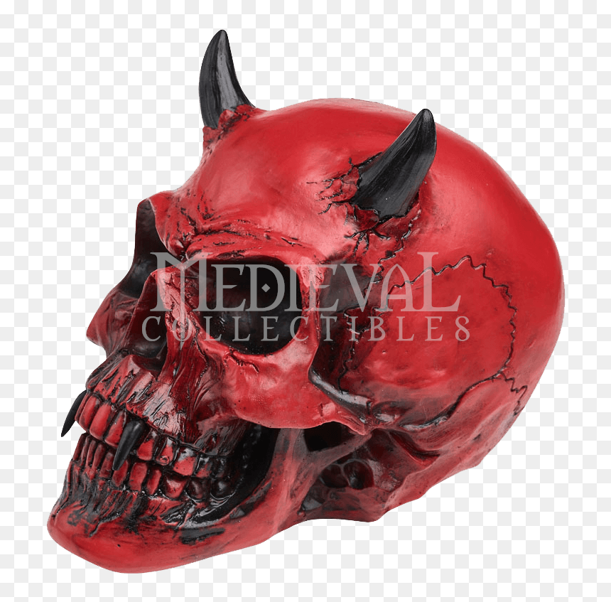Transparent Demon Head Png - Devil Horns On Skull, Png Download - demon skull png