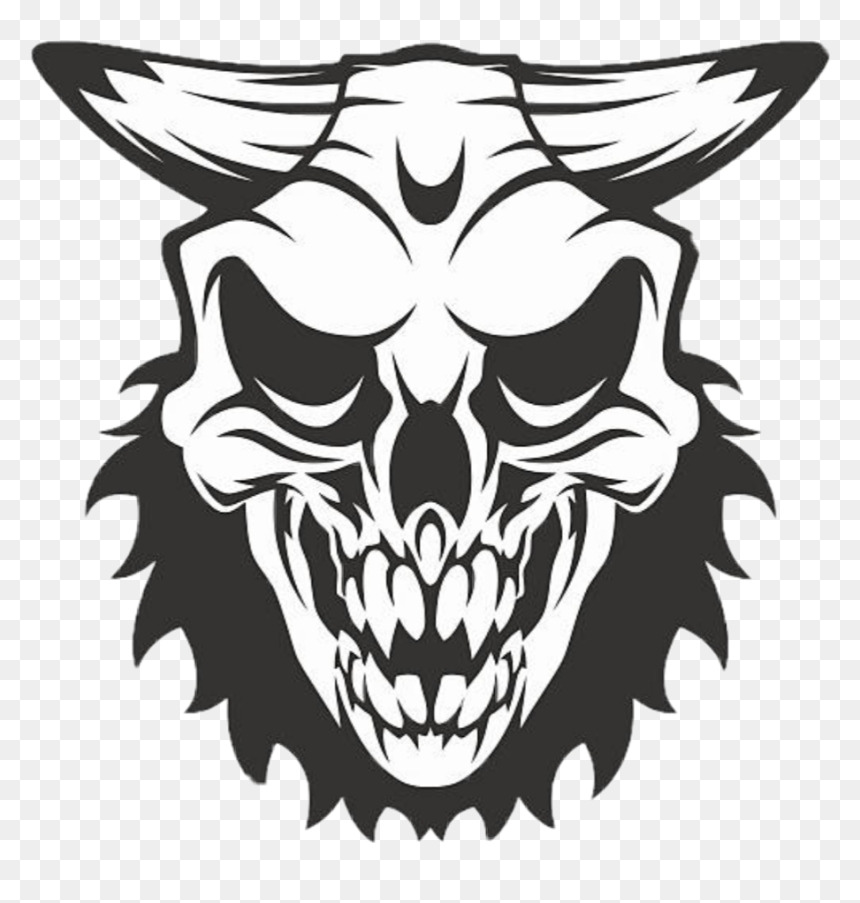 #demon #skull #satanic - Skull, HD Png Download - demon skull png