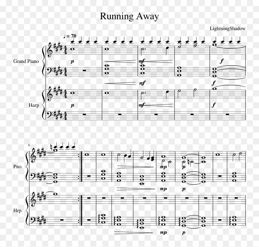 Sheet Music, HD Png Download - running away png