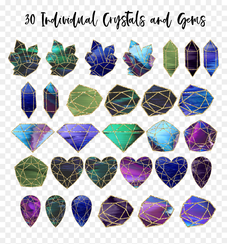 Mystical Crystal Gems Clipart Pack - Crystal, HD Png Download - mystical png