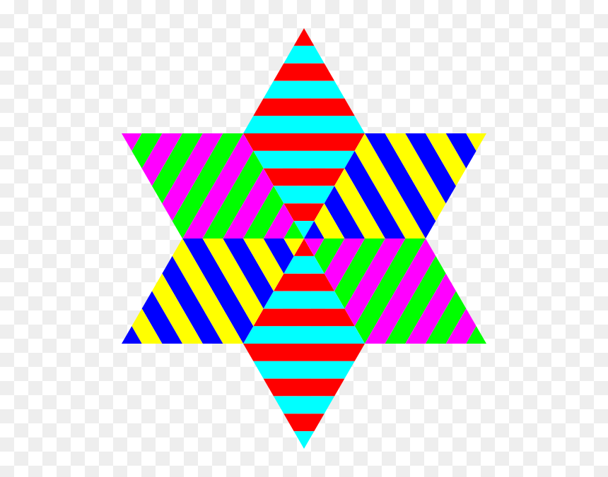 Hexagram Triangle Rainbow Clip Art - Stripes In Circle Png, Transparent Png - rainbow star png