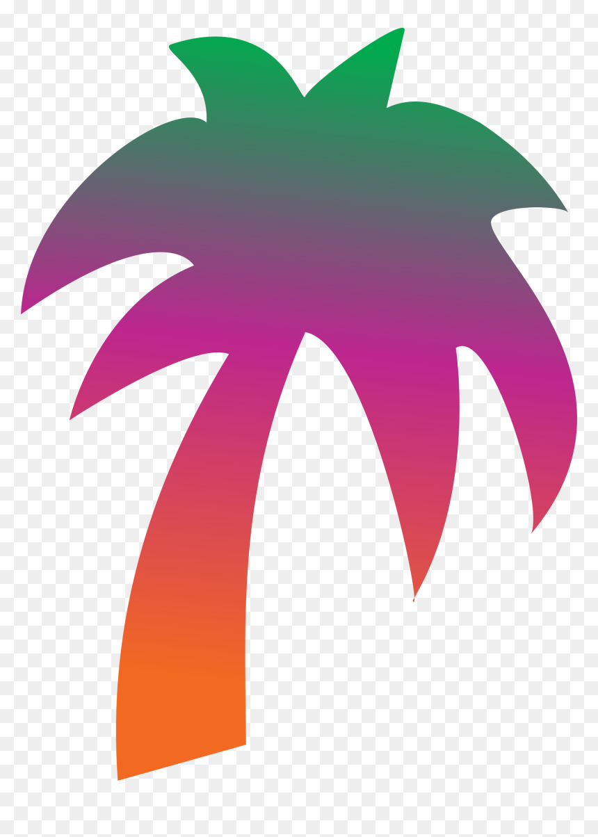 Pink,plant,star - Palm Tree Clip Art, HD Png Download - rainbow star png