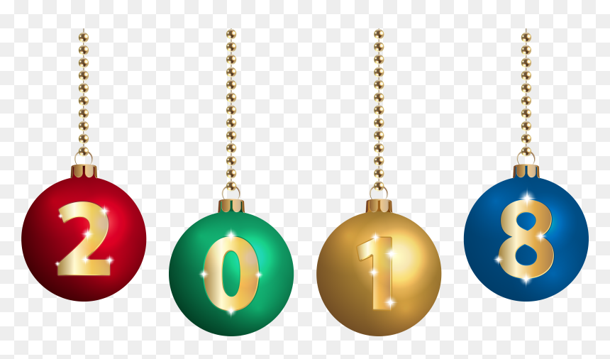 2018 On Christmas Balls Transparent Clip Artu200b Gallery - Happy New Year 2018 Png, Png Download - christmas bulbs png
