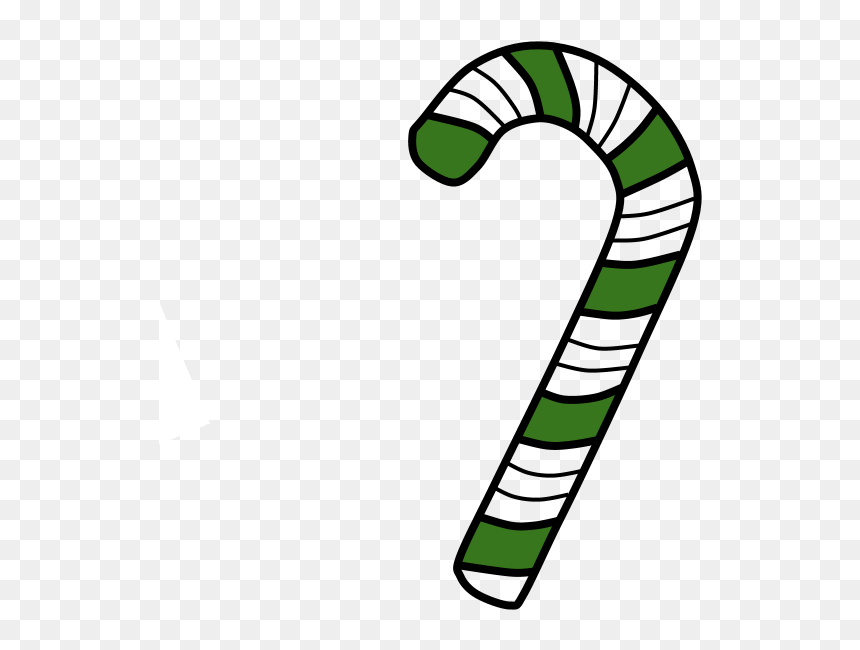 Candy Cane, Stripes, Green, White - Candy Cane Clip Art Black And White, HD Png Download - red and white stripes png