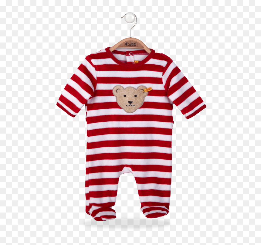 Steiff Bear 0002861r - Red And White Striped Baby Grow, HD Png Download - red and white stripes png