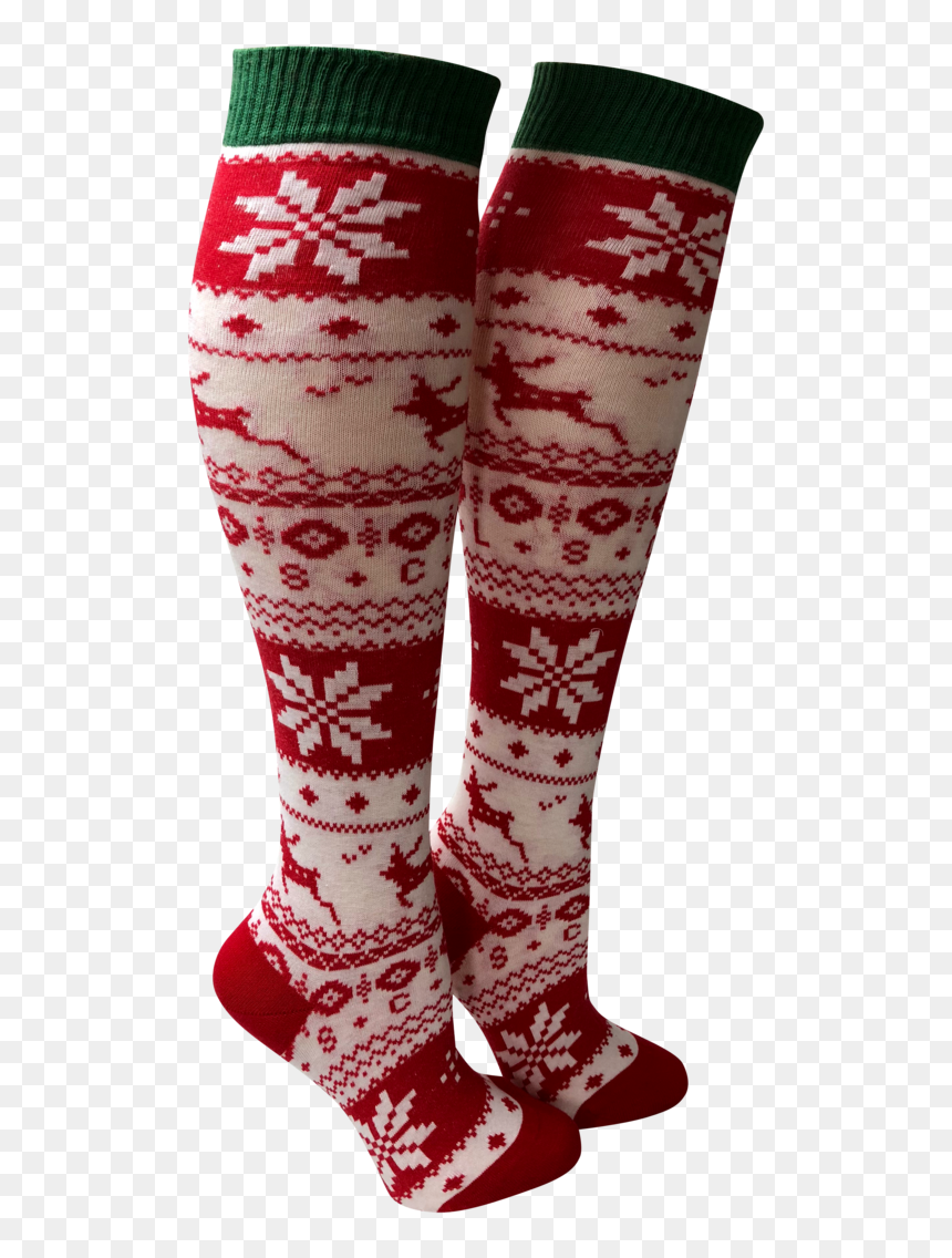 Christmas Knee High Boot Socks, HD Png Download - knee png