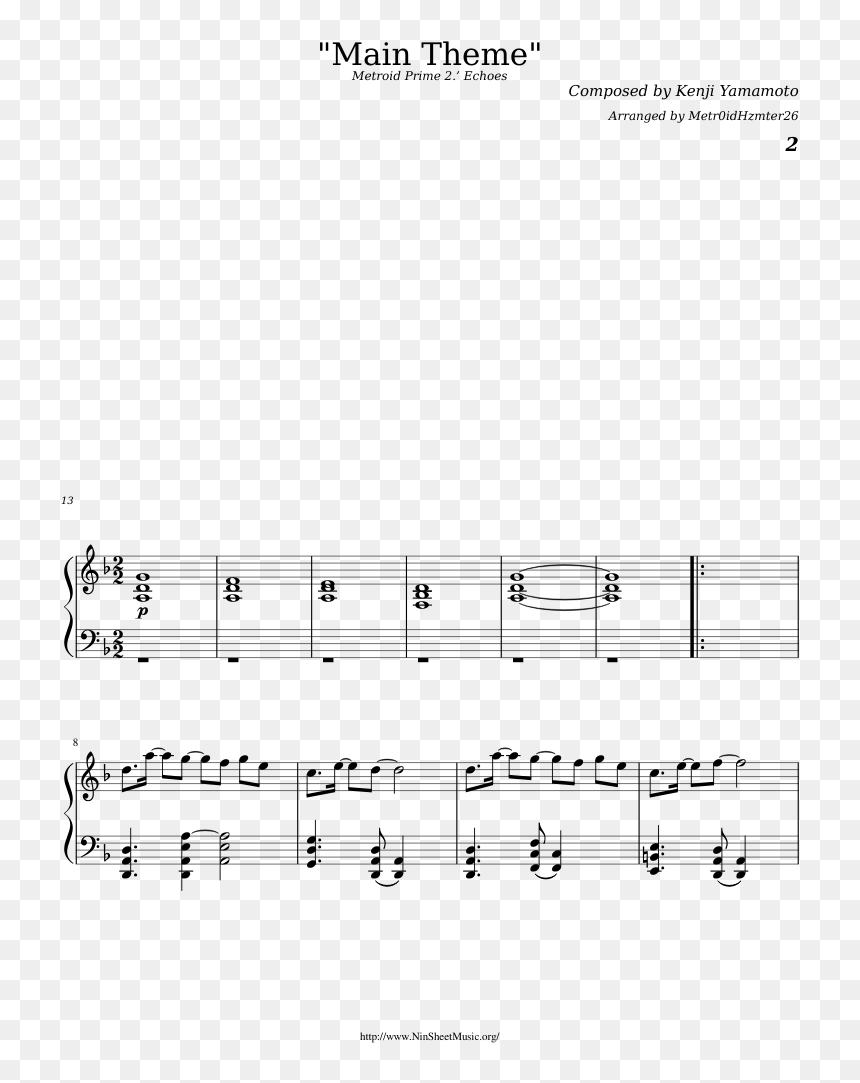 Sheet Music, HD Png Download - metroid prime png