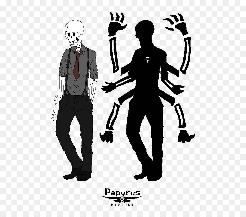 Cartoon Silhouette Illustration Human Behavior - Distale Sans, HD Png Download - papyrus face png