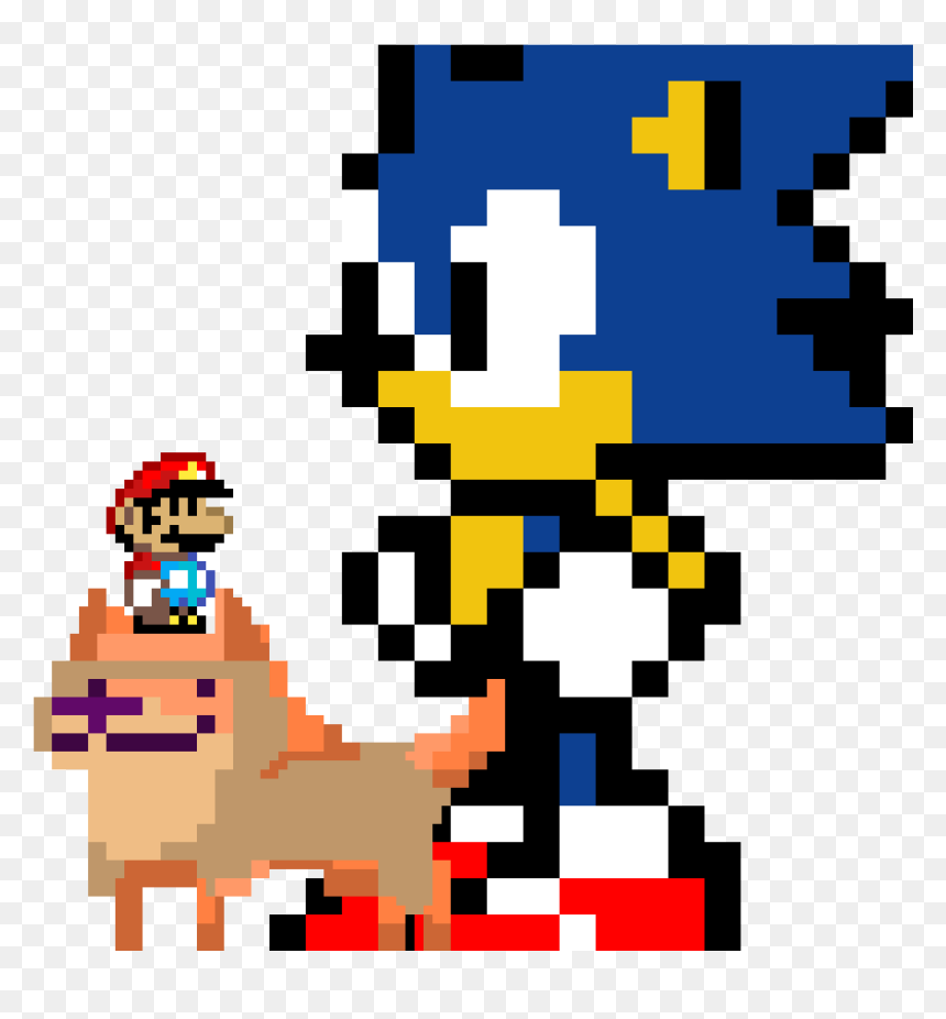 Sonic Super Star - Metal Sonic Pixel Art, HD Png Download - pixel stars png