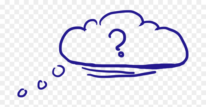 Hand Painted Cloud Thinking Bubbles Png Download - Portable Network Graphics, Transparent Png - thinking emoji hand png
