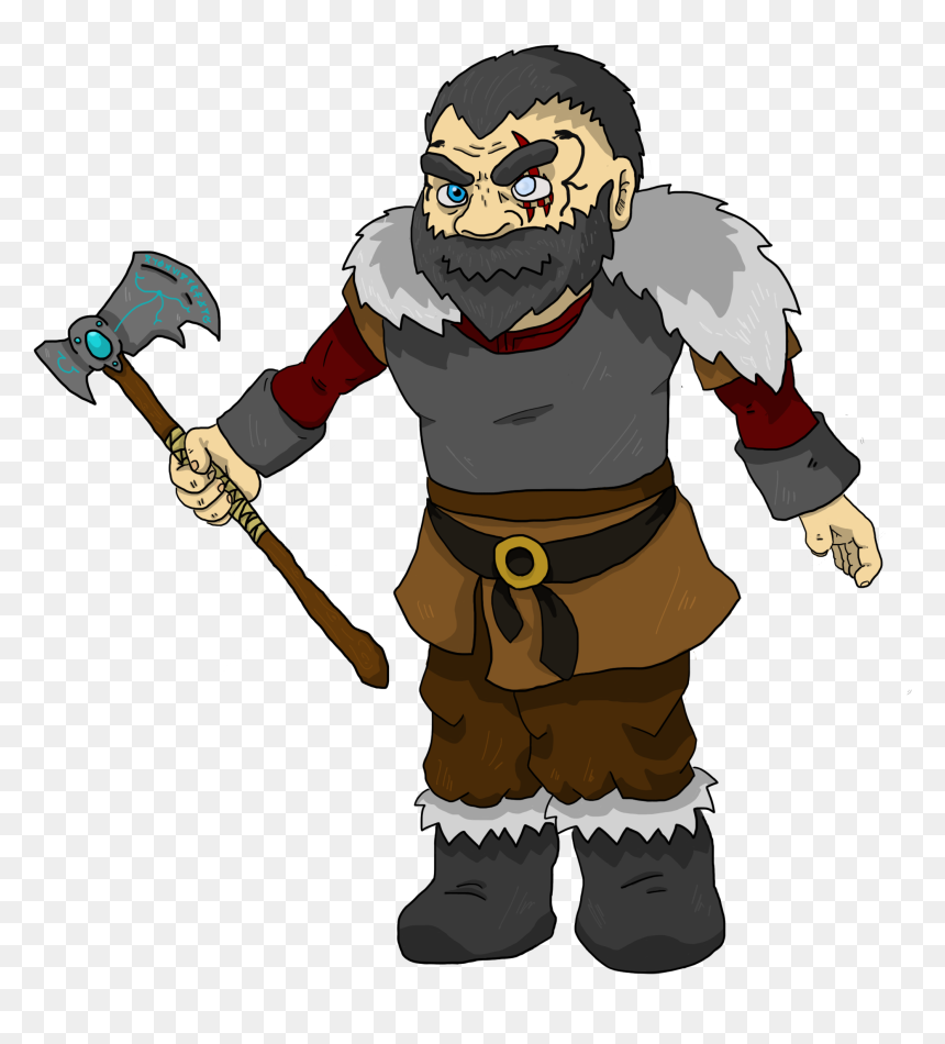 Viking Javiercuervo - Cartoon, HD Png Download - viking axe png