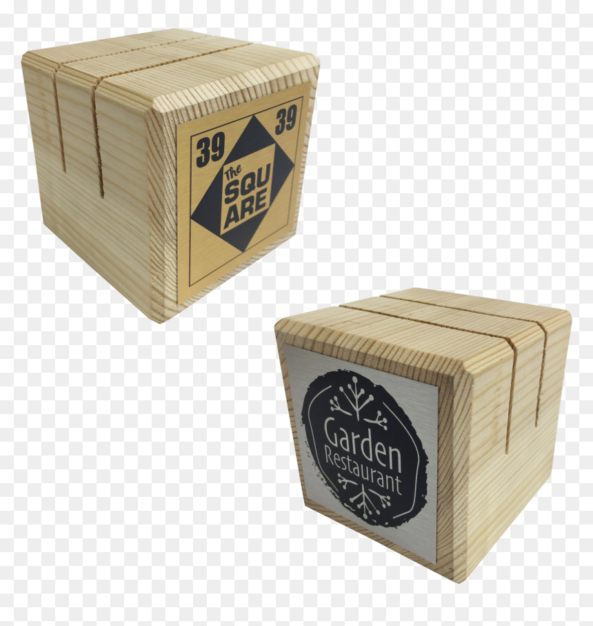 Branded Plate Wooden Table Top Menu Holder Blocks Catersigns - Box, HD Png Download - wood table top png