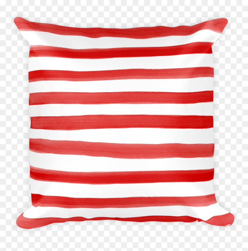 Throw Pillow Png -watercolor Stripe Throw Pillow Cover - Cushion, Transparent Png - red watercolor png