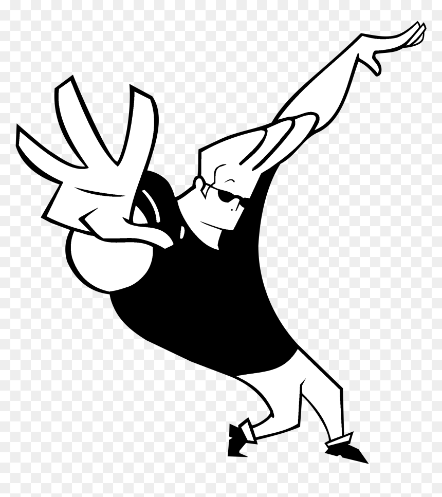 Transparent Bravo Clipart - Johnny Bravo Black And White, HD Png Download - johnny test png