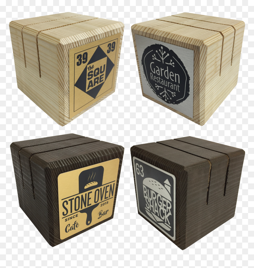 Personalised Wooden Block Menu Holders"
 Title="personalised - Table Top Menu Holder, HD Png Download - wood table top png