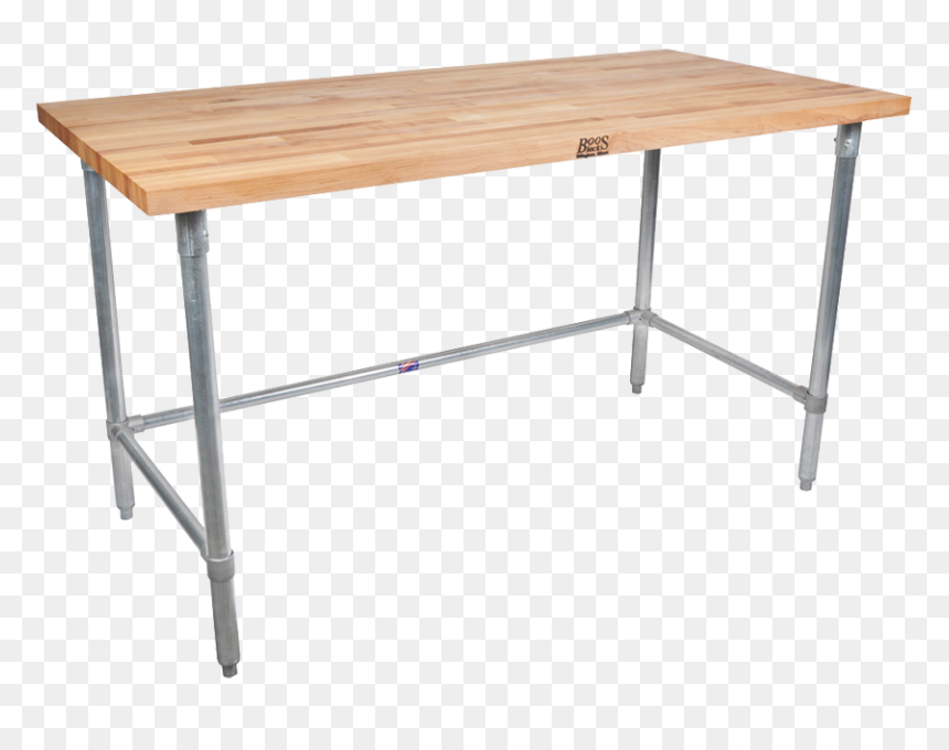 John Boos Jnb17 Wooden Work Table Top, Galv - Butcher Block Table Commercial, HD Png Download - wood table top png