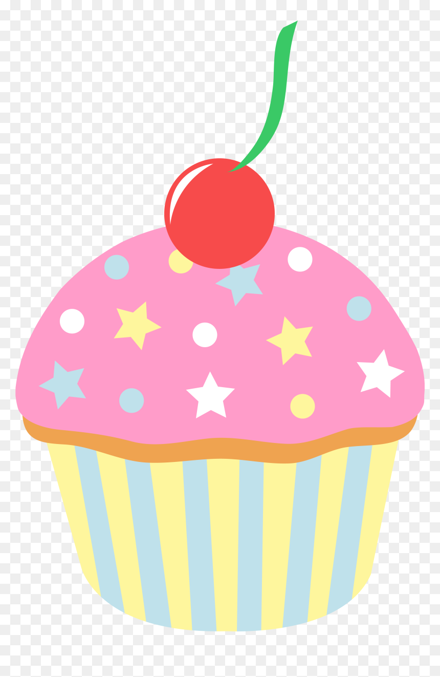 Transparent Free Cupcake Png - Cupcake Cartoon Png, Png Download - black and white cupcake png