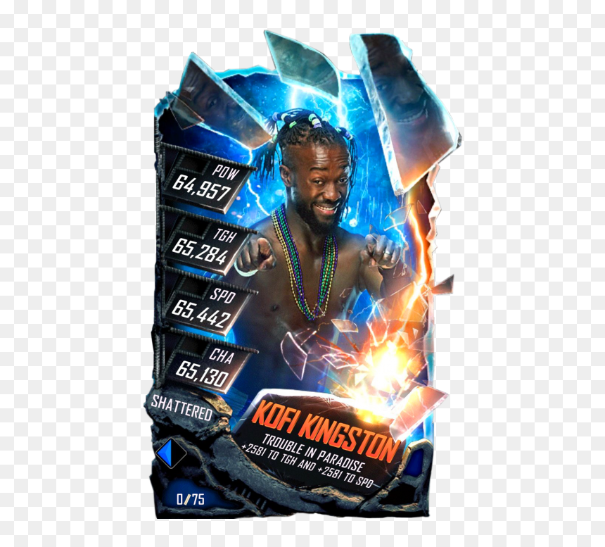 Wwe Supercard Aj Styles Shattered, HD Png Download - kofi kingston png