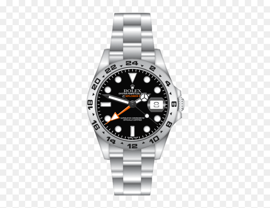 Rolex Watch Black And Silver, HD Png Download - rolex png