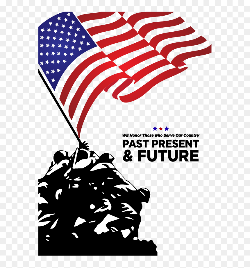 Iwo Jima Flag Silhouette, HD Png Download - memorial day png