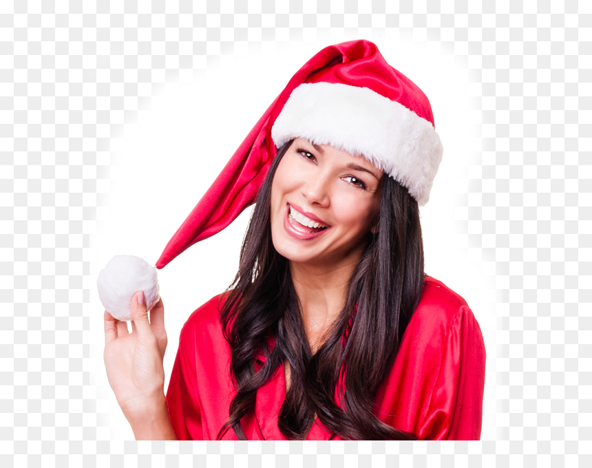 Woman In Christmas Hat, HD Png Download - sexy girl png