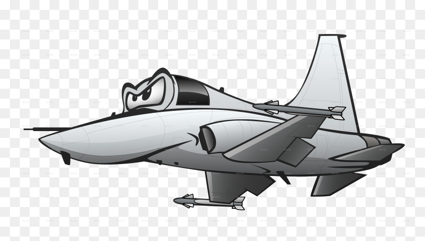 Cartoon Fighter Jet Art, HD Png Download - jet png