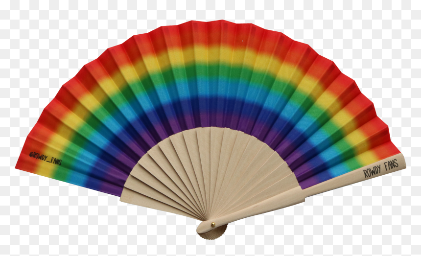 Hand Fans Rainbow, HD Png Download - fan png