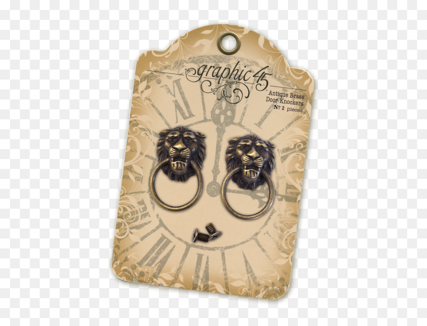 Graphic 45 Antique Metal Door Pull, HD Png Download - lion head png