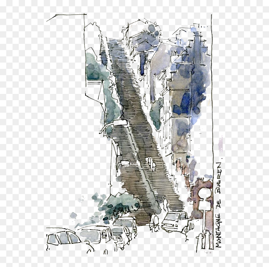 Urban Sketchers Best, HD Png Download - stairs png
