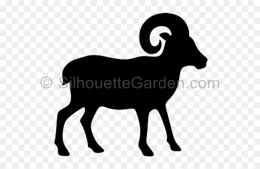 Mammal Clipart Ram - Silhouette Of A Doe, HD Png Download - ram animal png