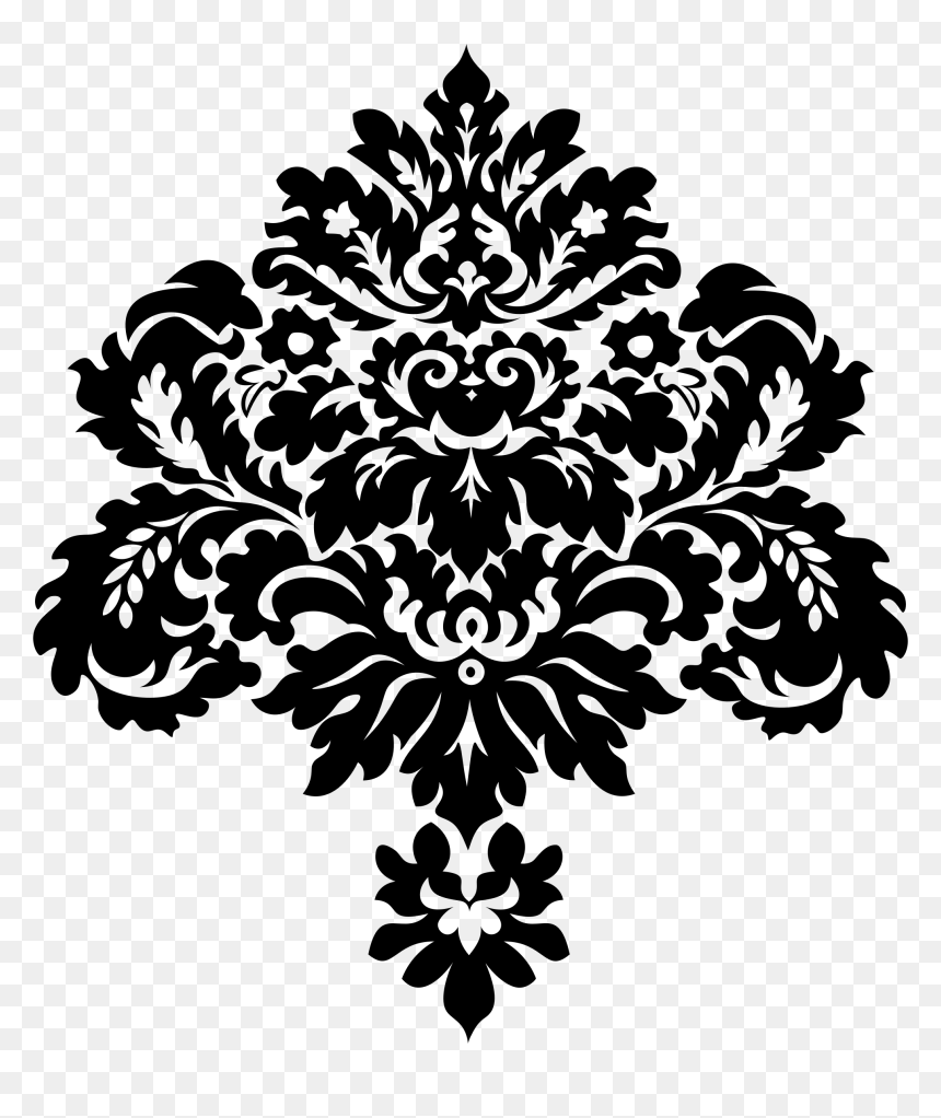 Silver Damask Huge Damask Design Clipart Png - Damask Png, Transparent Png - baroque png