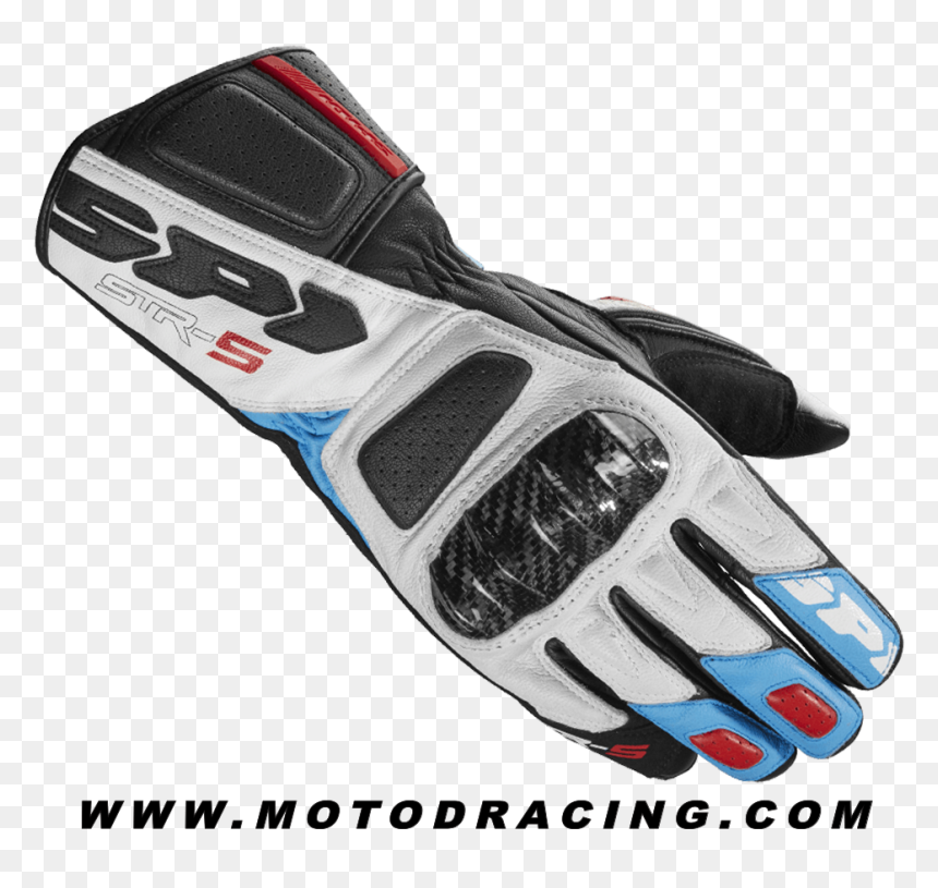 Spidi Str-5 Gloves Red / Light Blue / White - Red White Motorcycle Gloves, HD Png Download - white gloves png