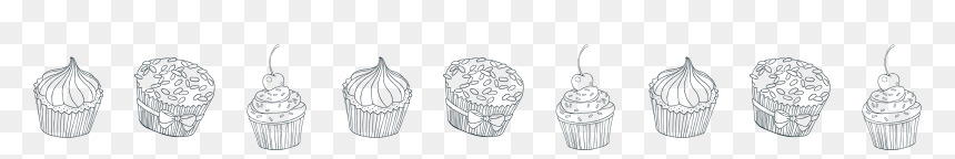Line Art, HD Png Download - black and white cupcake png