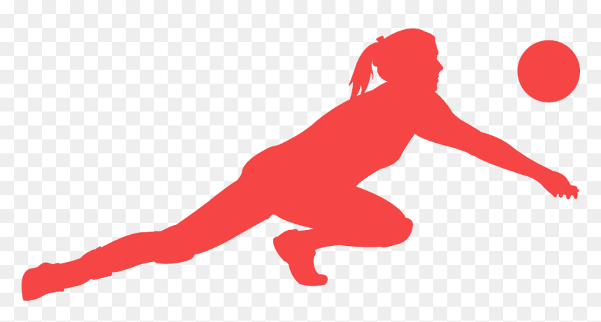 Green Volleyball Vector, HD Png Download - volleyball silhouette png