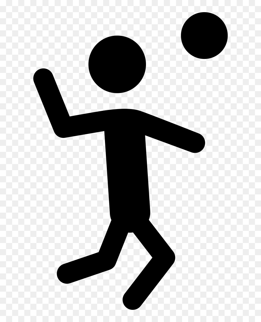 Volleyball Player Silhouette Hitting Ball - Volleyball Stickman, HD Png Download - volleyball silhouette png