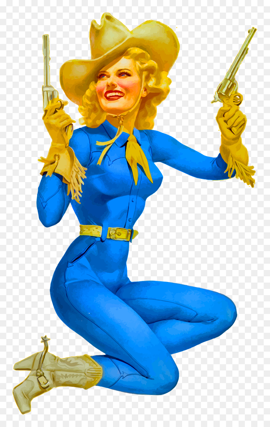 Pin Up Girl Cowgirl Girl Free Photo - Vintage Cowgirl Pinup Girl, HD Png Download - pin up silhouette png