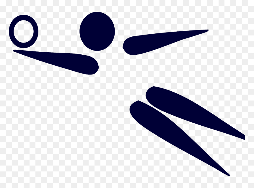 Transparent Volleyball Player Png - Volleyball Clip Art Free Blue, Png Download - volleyball silhouette png