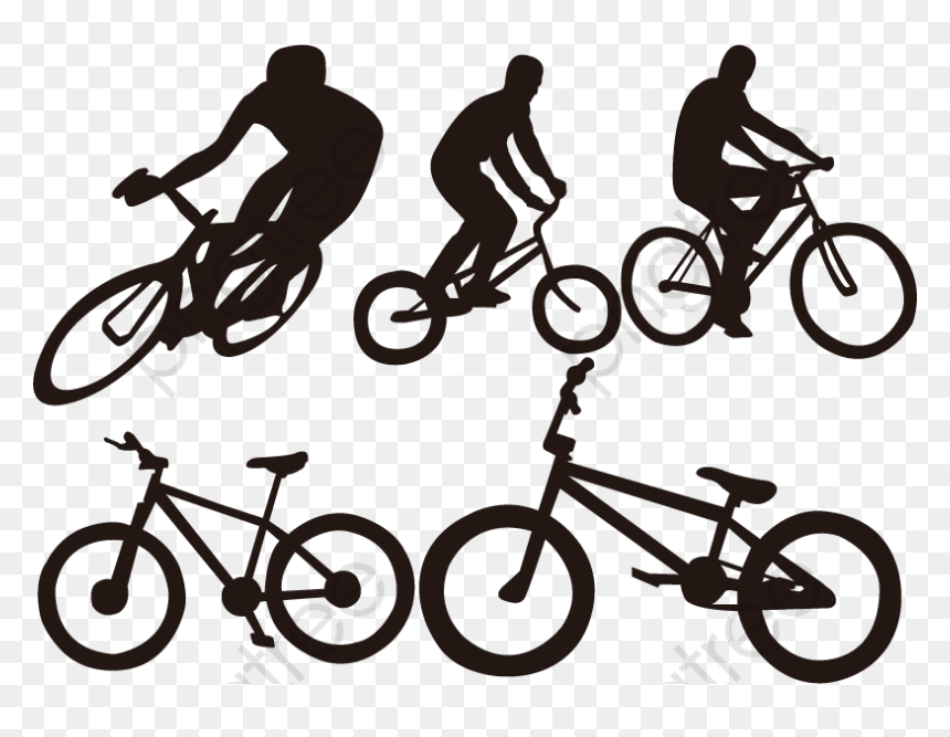 Cyclist Vector Silhouette Png, Transparent Png - bicycle silhouette png