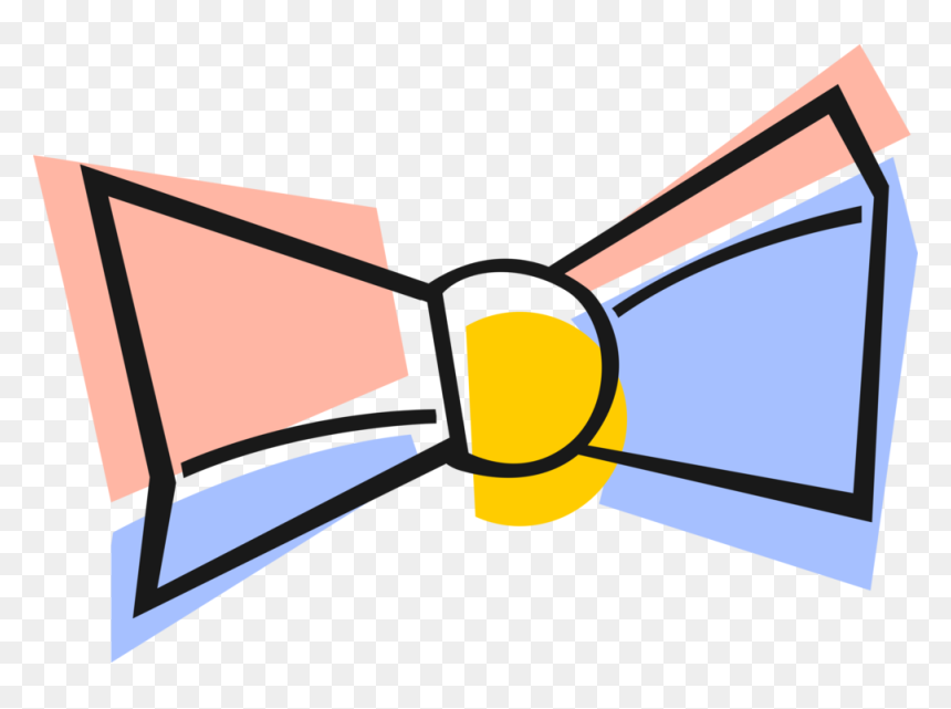 Vector Illustration Of Bow Tie Necktie Clothing Apparel, HD Png Download - tie vector png