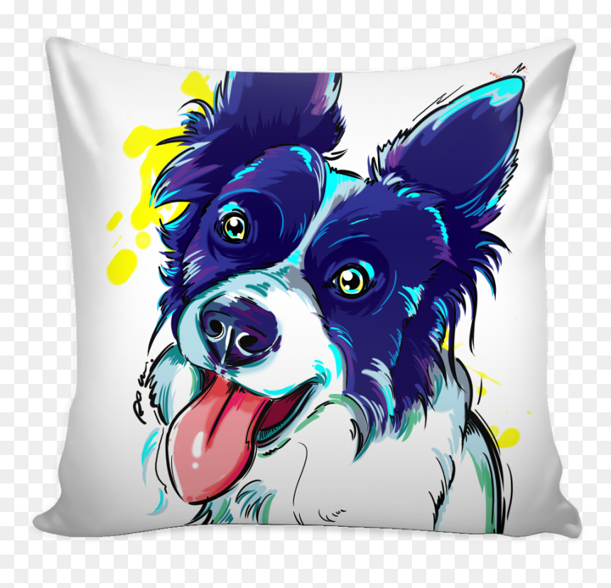 Border Collie Png -border Collie Pillow Cover - Cushion, Transparent Png - border collie png