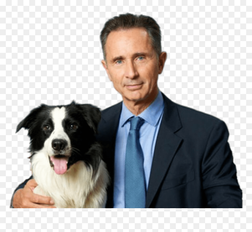Thierry Lhermitte With Dog - Border Collie, HD Png Download - border collie png