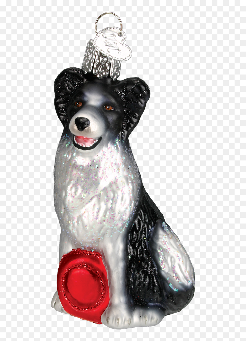 Border Collie Glass Xmas Ornament, HD Png Download - border collie png