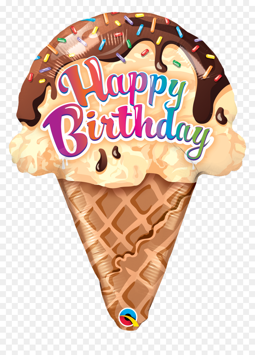 Happy Birthday Ice Cream Cone, HD Png Download - cone shape png