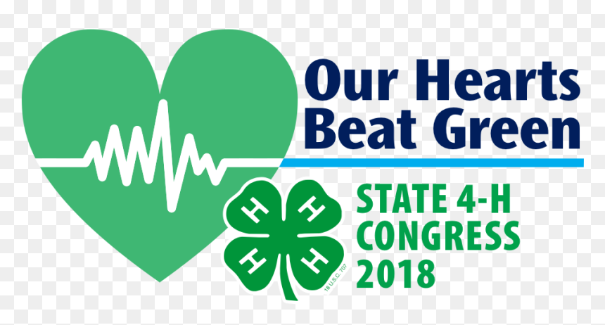 Our Hearts Beat Green Logo - 4 H Clover, HD Png Download - 4-h clover png