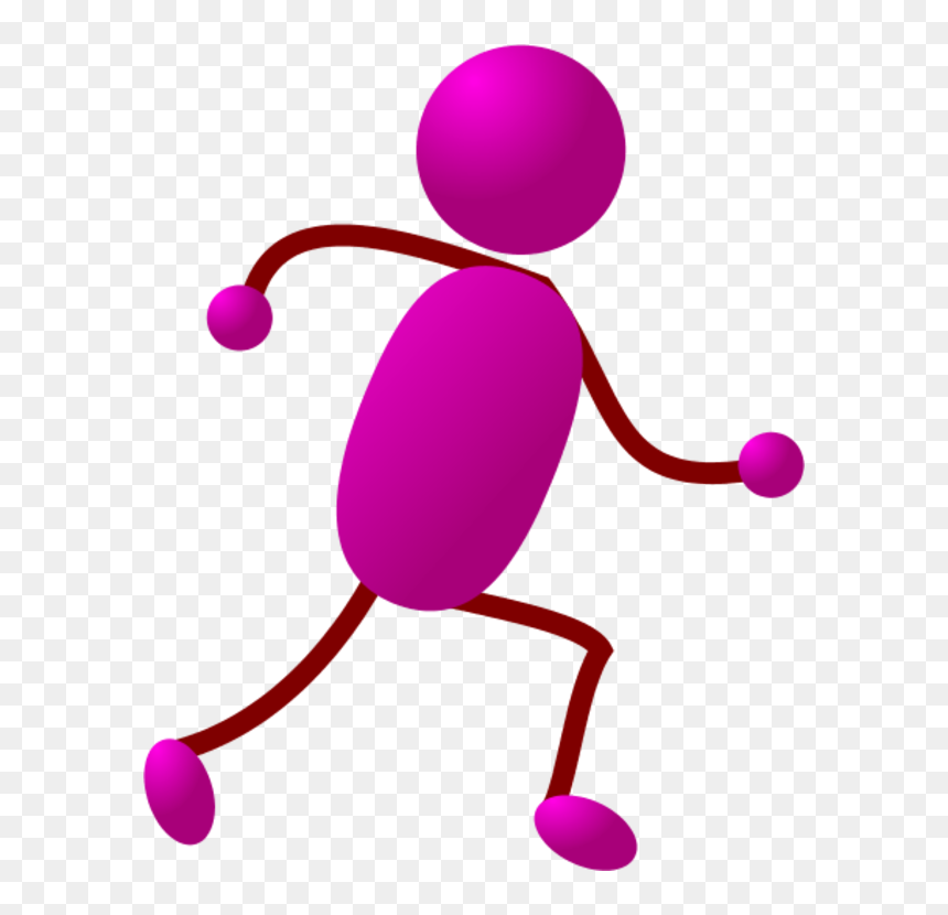 Stick Figure Running Download Clip Art - Clip Art Stick Figure, HD Png Download - running clipart png