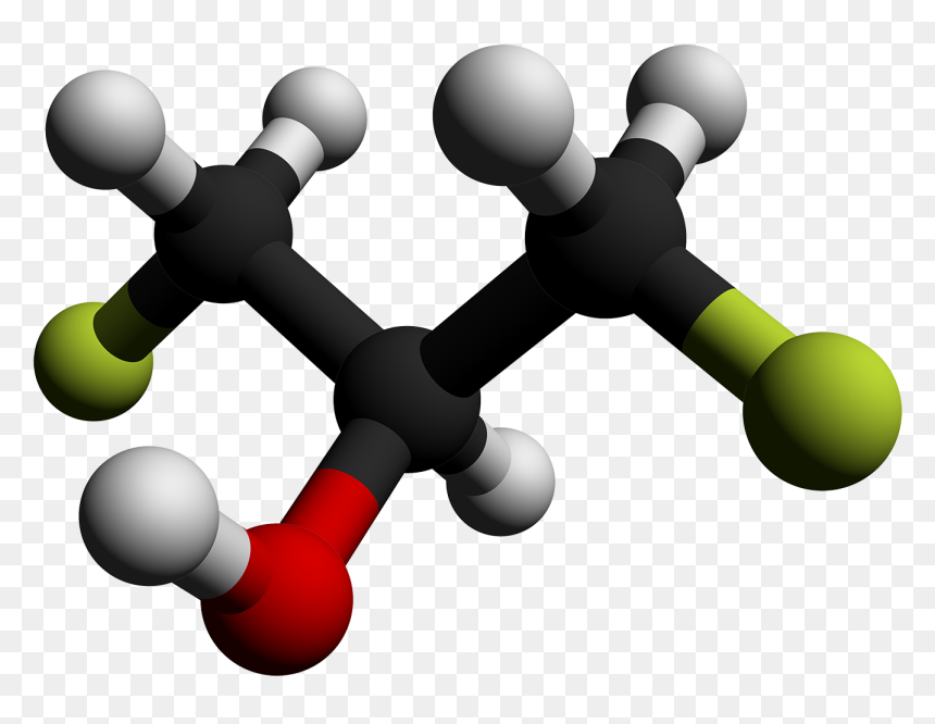 1,3 Difluoro 2 Propanol 3d Balls By Ahrls 2012 - 3d View Of 2 Propanol, HD Png Download - 3d number 1 png