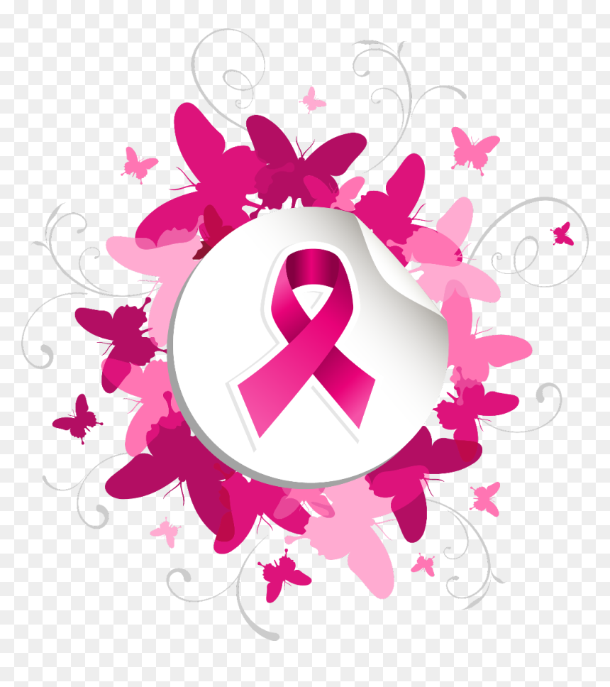 #ribbon #pink #breastcancer #breastcancerawareness - Breast Cancer Support, HD Png Download - breast cancer butterfly png