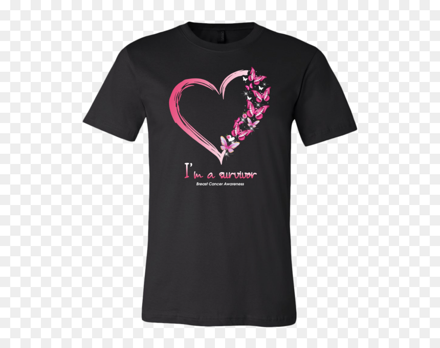I M A Survivor Breast Cancer Awareness Heart Butterfly - Luke Combs Tour Shirts, HD Png Download - breast cancer butterfly png