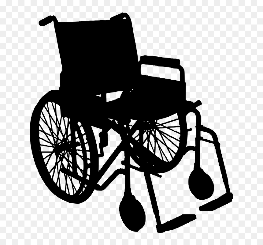 Wheelchair,clip And White,line Art,style - Wheelchair Silhouette, HD Png Download - wheelchair person png